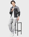 Shop Men's Black & Grey Full Sleeve Stylish Windcheater Casual Jacket