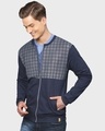 Shop Men's Navy Full Sleeve Stylish Windcheater Jacket-Design