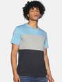 Shop Men's Half Sleeve Stylish Colourblock Casual T-Shirt-Front