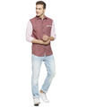 Shop Men's Pink Regular Fit Self Design Cotton Casual Shirt-Full