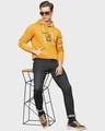 Shop Men's Yellow Typography Full Sleeve Stylish Casual Hooded Sweatshirt