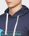 Shop Men's Blue Typography Full Sleeve Stylish Casual Hooded Sweatshirt-Full