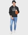 Shop Men's Black Typography Full Sleeve Stylish Casual Hooded Sweatshirt