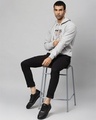 Shop Men's Grey Typography Full Sleeve Stylish Casual Hooded Sweatshirt