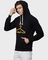 Shop Men's Black Typography Full Sleeve Stylish Casual Hooded Sweatshirt-Design