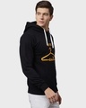 Shop Men's Black Typography Full Sleeve Stylish Casual Hooded Sweatshirt-Full