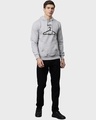 Shop Men's Grey Printed Full Sleeve Stylish Casual Hooded Sweatshirt