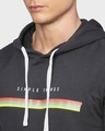 Shop Men's Black Printed Full Sleeve Stylish Casual Hooded Sweatshirt-Full