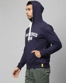 Shop Men's Blue Printed Stylish Casual Hooded Sweatshirt-Full
