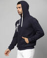 Shop Men's Blue Typography Full Sleeve Stylish Casual Hooded Zipper Sweatshirt-Full
