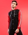 Shop Men's Black & Red Color Block Regular Fit Jacket-Front