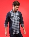 Shop Men's Blue Checkered Regular Fit Shirt-Full