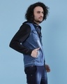 Shop Men's Blue Color Block Regular Fit Jacket-Full