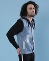 Shop Men's Blue & Black Color Block Regular Fit Jacket-Design