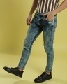 Shop Men's Blue Dyed Slim Fit Jeans-Full