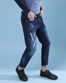 Shop Men's Blue Printed Regular Fit Jeans-Design