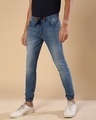 Shop Men's Blue Regular Fit Jeans-Front