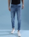 Shop Men's Blue Regular Fit Jeans-Front