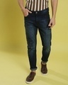 Shop Men's Blue Slim Fit Jeans-Front