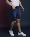 Shop Men's Blue Slim Fit Shorts-Full