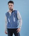 Shop Men's Blue Regular Fit Jacket-Front