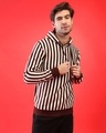 Shop Men's Brown Striped Regular Fit Sweatshirt-Design