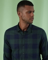 Shop Men's Green Checkered Regular Fit Shirt
