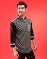 Shop Men's Grey & Black Checkered Regular Fit Shirt-Design