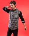 Shop Men's Grey & Black Checkered Regular Fit Shirt-Full