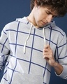 Shop Men's Grey Checkered Regular Fit Sweatshirt