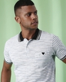 Shop Men's Grey Striped Regular Fit T Shirt