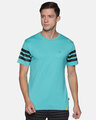 Shop Men's Stylish Sleeve Striped Casual T-shirt-Front