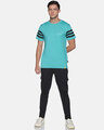 Shop Men's Stylish Sleeve Striped Casual T-shirt-Full