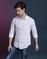 Shop Men's White Checkered Regular Fit Shirt-Design