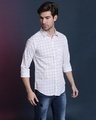 Shop Men's White Checkered Regular Fit Shirt-Full