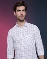 Shop Men's White Checkered Regular Fit Shirt