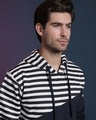 Shop Men's White Striped Regular Fit Sweatshirt