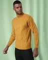 Shop Men's Yellow Regular Fit Sweater-Design