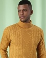 Shop Men's Yellow Regular Fit Sweater