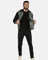 Shop Men Solid Styles Hooded Casual Denim Jacket