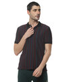 Shop Men's Striped Stylish Half Sleeve Casual T-Shirt-Front