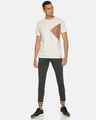 Shop Men's Cream Color Block Stylish Casual T-shirt-Full