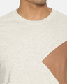 Shop Men's Cream Color Block Stylish Casual T-shirt