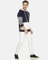 Shop Men's Stylish Color Blocked Casual Hooded Sweatshirt-Full