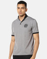 Shop Men's Stylish Print Polo Neck Casual T-Shirt-Front