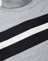 Shop Men's Grey & Black Stylish Striped Casual Sweater