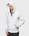 Shop Men's Grey Zipper Solid Full Sleeve Stylish Casual Hooded Sweatshirt-Design