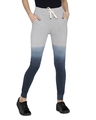 Shop Printed Grey Ombre Track Pants-Front