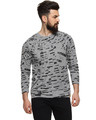 Shop Printed Men's Round or Crew Grey Stylish Casual T-Shirt-Front