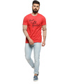 Shop Printed Men's Round or Crew Peach Stylish Casual T-Shirt-Full